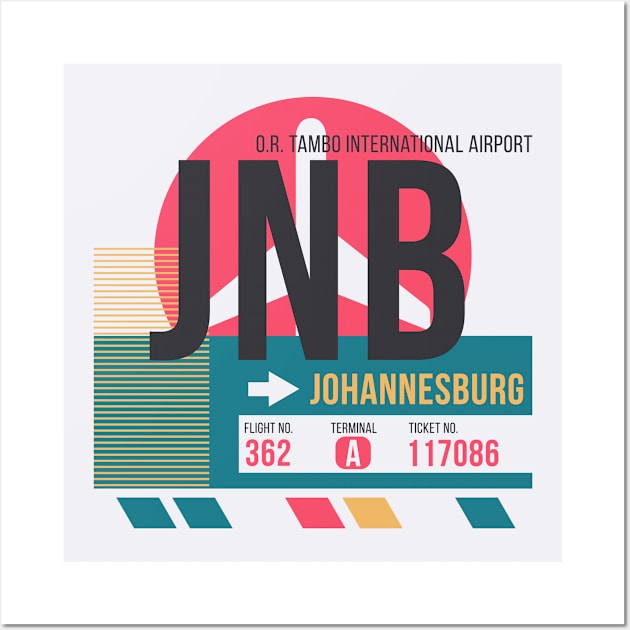 Johannesburg (JNB) Airport Code Baggage Tag Wall Art by SLAG_Creative